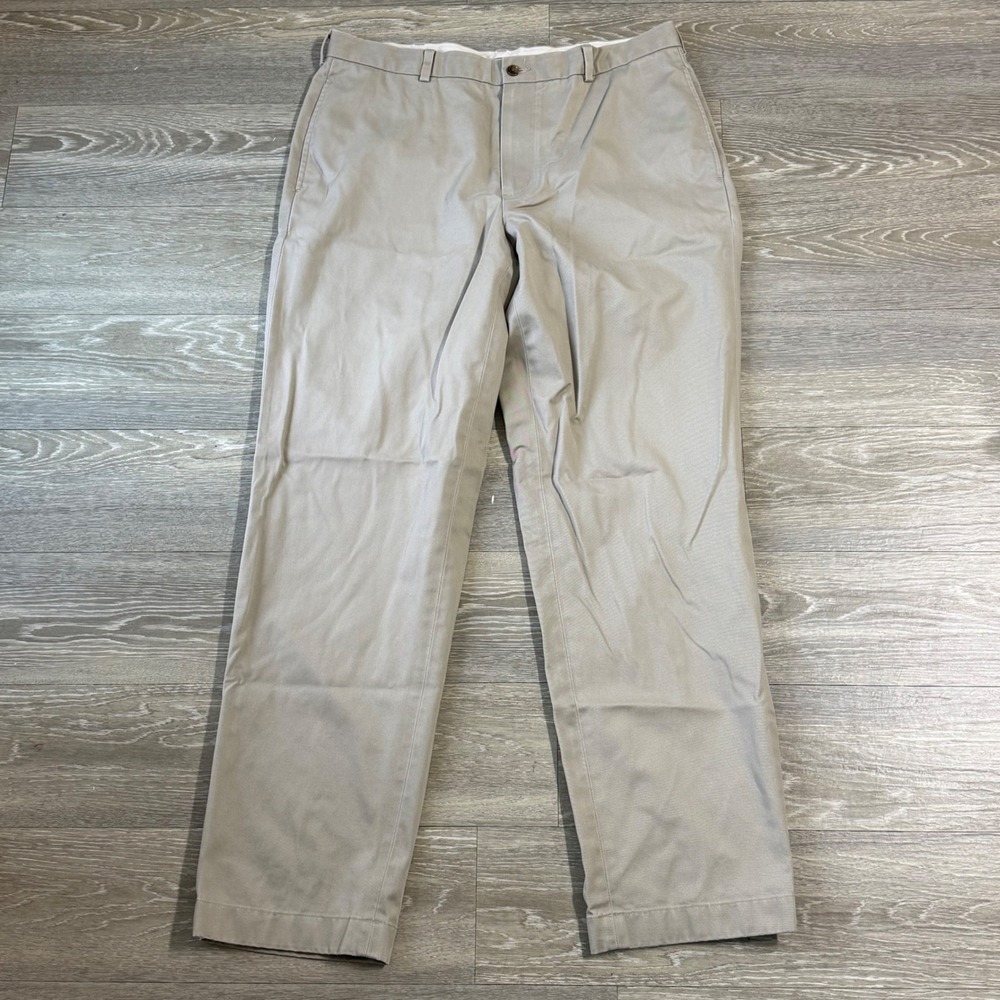 Brooks Brothers Advantage Chino Clark Pants Men's 36x34 Khaki Preppy Office